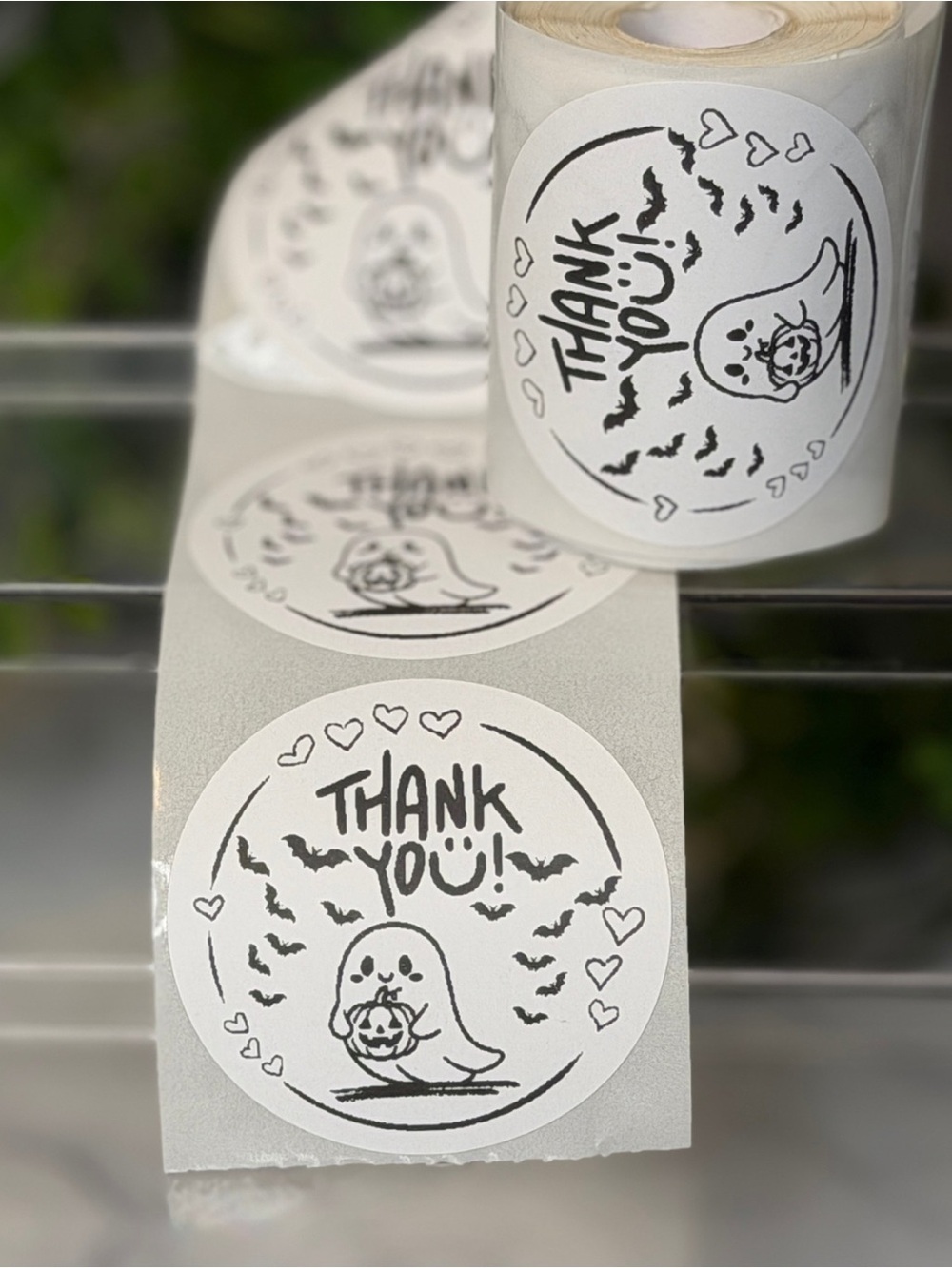 Halloween Ghost Thank You Round Stickers 2” Labels 200 Count Small Business